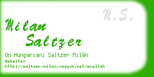 milan saltzer business card